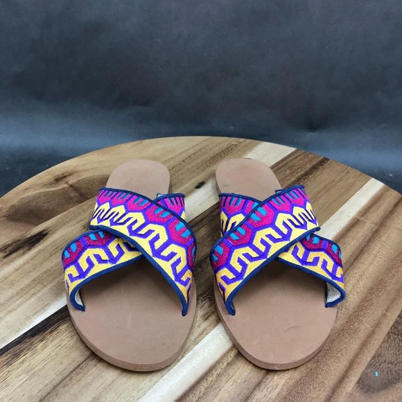 Vince Camuto Multicolor Slides Sandals Slip On Womens Size 7 B - Picture 2 of 7
